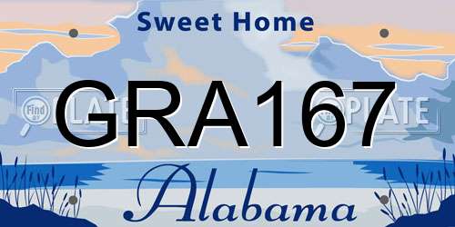 GRA167 Alabama License Plate