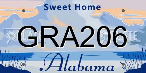GRA206 Alabama License Plate