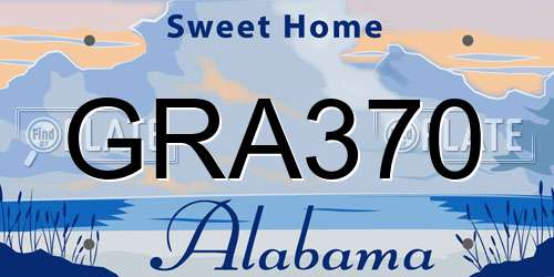 GRA370 Alabama License Plate