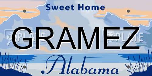 GRAMEZ Alabama License Plate
