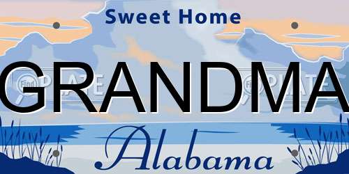 GRANDMA Alabama License Plate