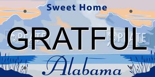 GRATFUL Alabama License Plate