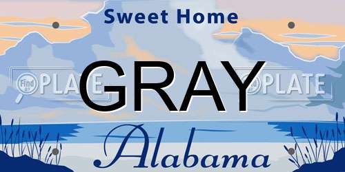 GRAY Alabama License Plate