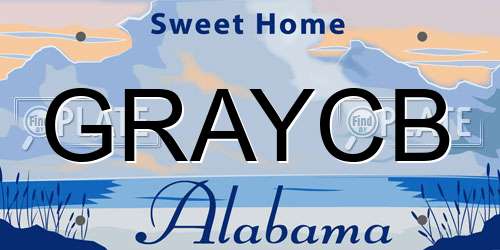 GRAYCB Alabama License Plate