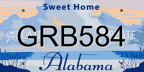 GRB584 Alabama License Plate