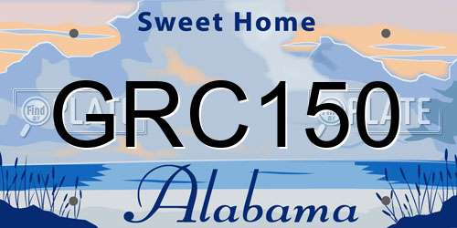 GRC150 Alabama License Plate
