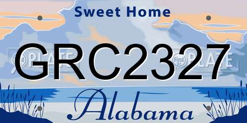GRC2327 Alabama License Plate