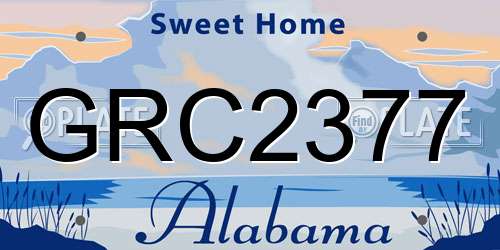 GRC2377 Alabama License Plate