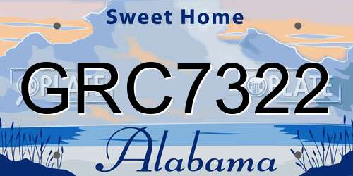GRC7322 Alabama License Plate
