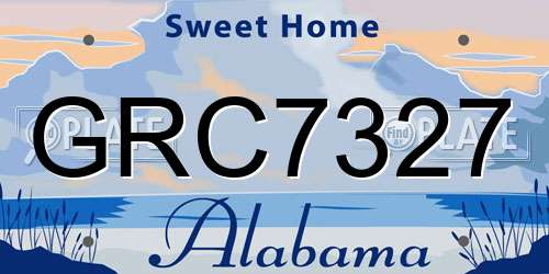 GRC7327 Alabama License Plate