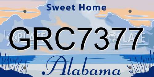 GRC7377 Alabama License Plate