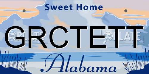 GRCTETT Alabama License Plate