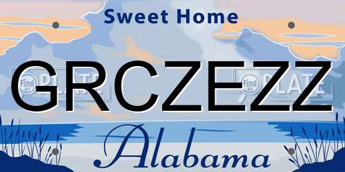 GRCZEZZ Alabama License Plate