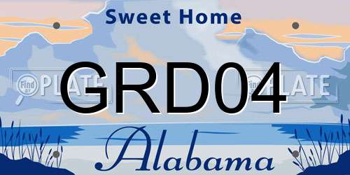 GRD04 Alabama License Plate