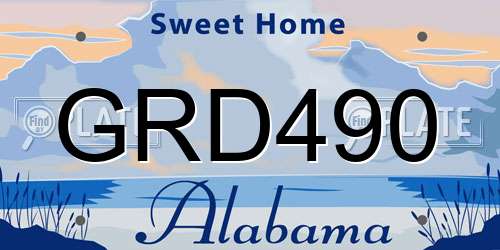 GRD490 Alabama License Plate
