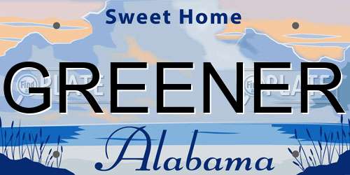 GREENER Alabama License Plate