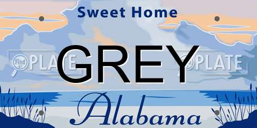 GREY Alabama License Plate