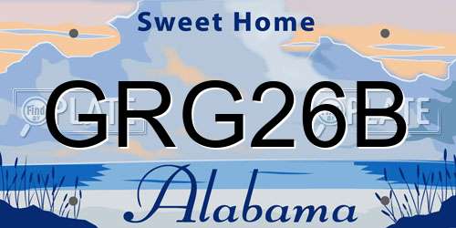 GRG26B Alabama License Plate