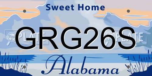 GRG26S Alabama License Plate