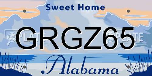 GRGZ65 Alabama License Plate