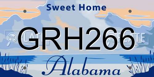 GRH266 Alabama License Plate