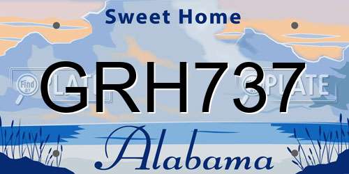 GRH737 Alabama License Plate