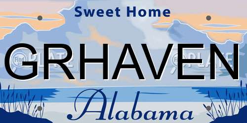 GRHAVEN Alabama License Plate