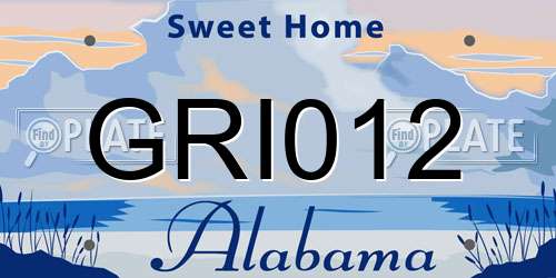 GRI012 Alabama License Plate