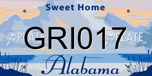 GRI017 Alabama License Plate