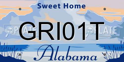 GRI01T Alabama License Plate