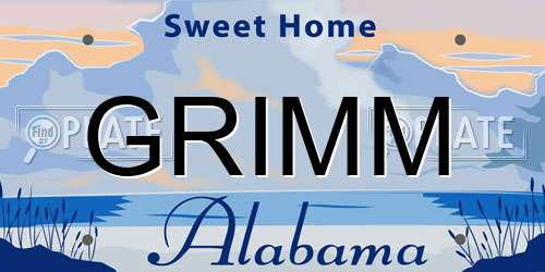 GRIMM Alabama License Plate