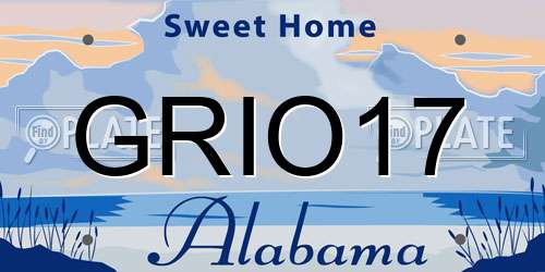 GRIO17 Alabama License Plate