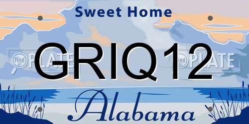 GRIQ12 Alabama License Plate