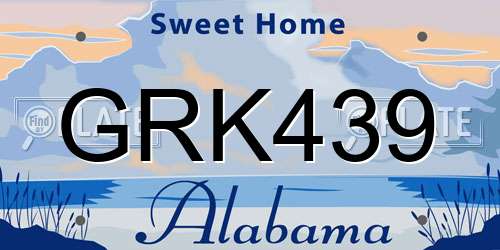 GRK439 Alabama License Plate