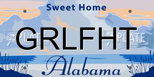 GRLFHT Alabama License Plate