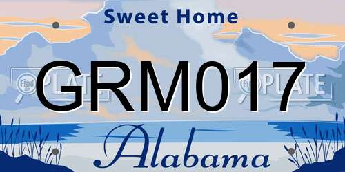 GRM017 Alabama License Plate