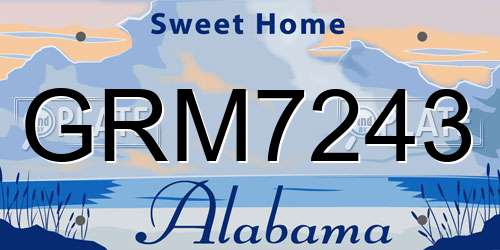 GRM7243 Alabama License Plate