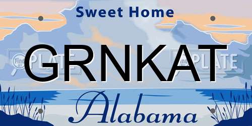 GRNKAT Alabama License Plate