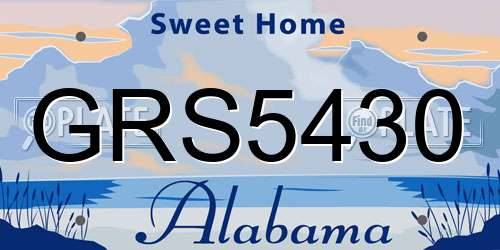 GRS5430 Alabama License Plate