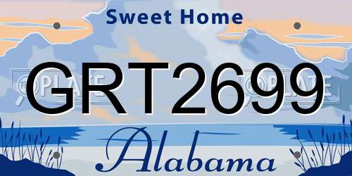 GRT2699 Alabama License Plate
