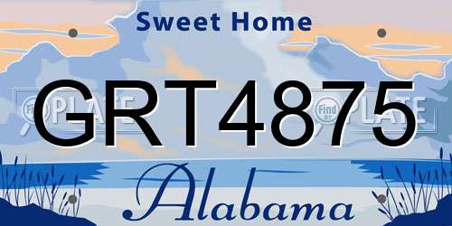 GRT4875 Alabama License Plate