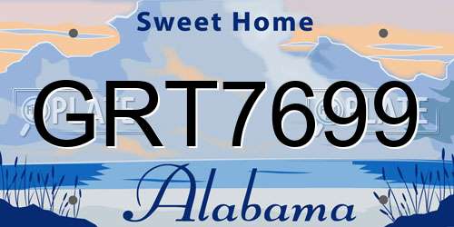 GRT7699 Alabama License Plate