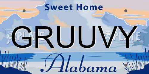 GRUUVY Alabama License Plate