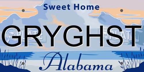 GRYGHST Alabama License Plate