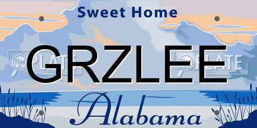 GRZLEE Alabama License Plate