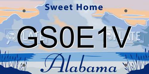 GS0E1V Alabama License Plate