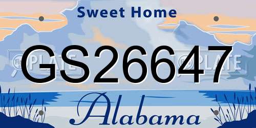 GS26647 Alabama License Plate
