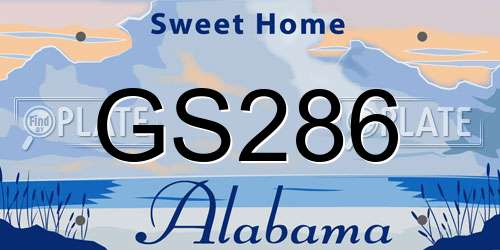 GS286 Alabama License Plate
