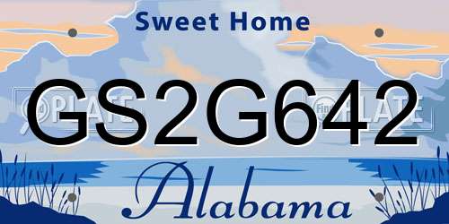 GS2G642 Alabama License Plate