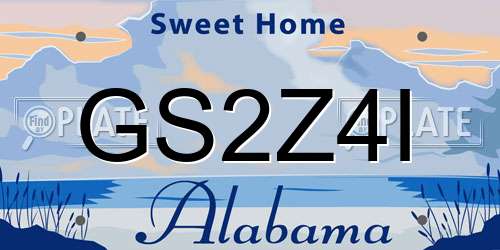 GS2Z4I Alabama License Plate